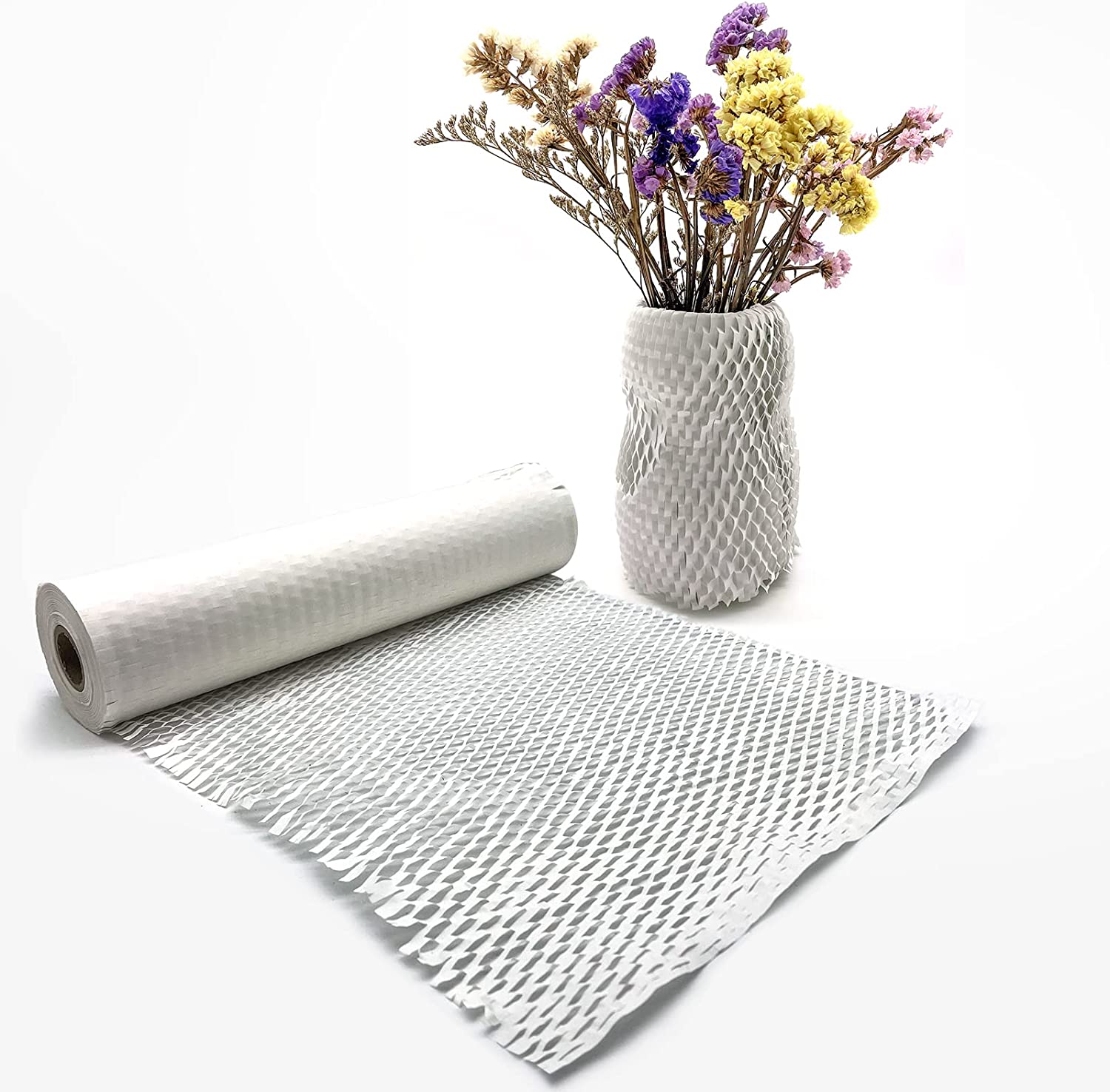 230816024324176_1 Honeycomb Packing Paper, 12" x 105' Honeycomb Cushioning Wrap Roll for Moving Shipping Packaging Gifts, Recyclable Honeycomb Paper Moving Supplies Bubble Paper Wrapping Protective Roll - Image 1